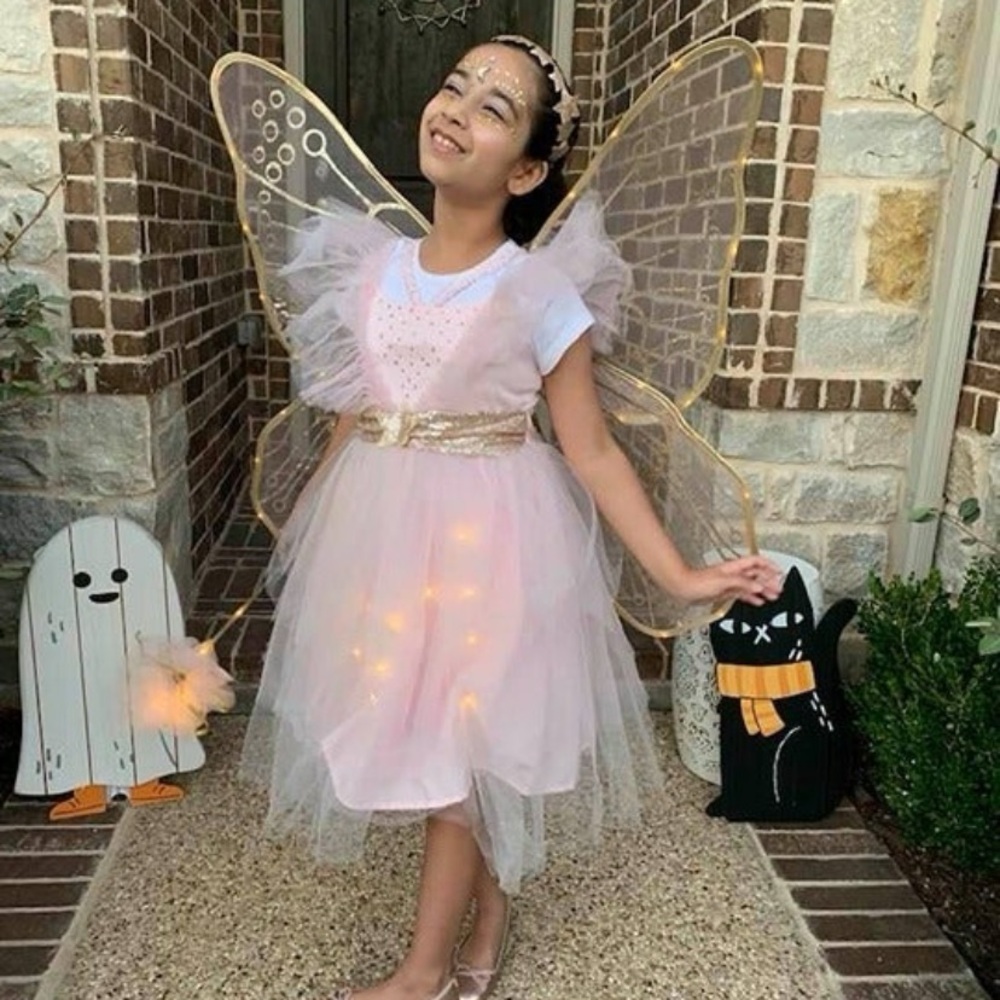 Light up Pottery Barn Kids Pink Star Fairy Costume Size 7-8